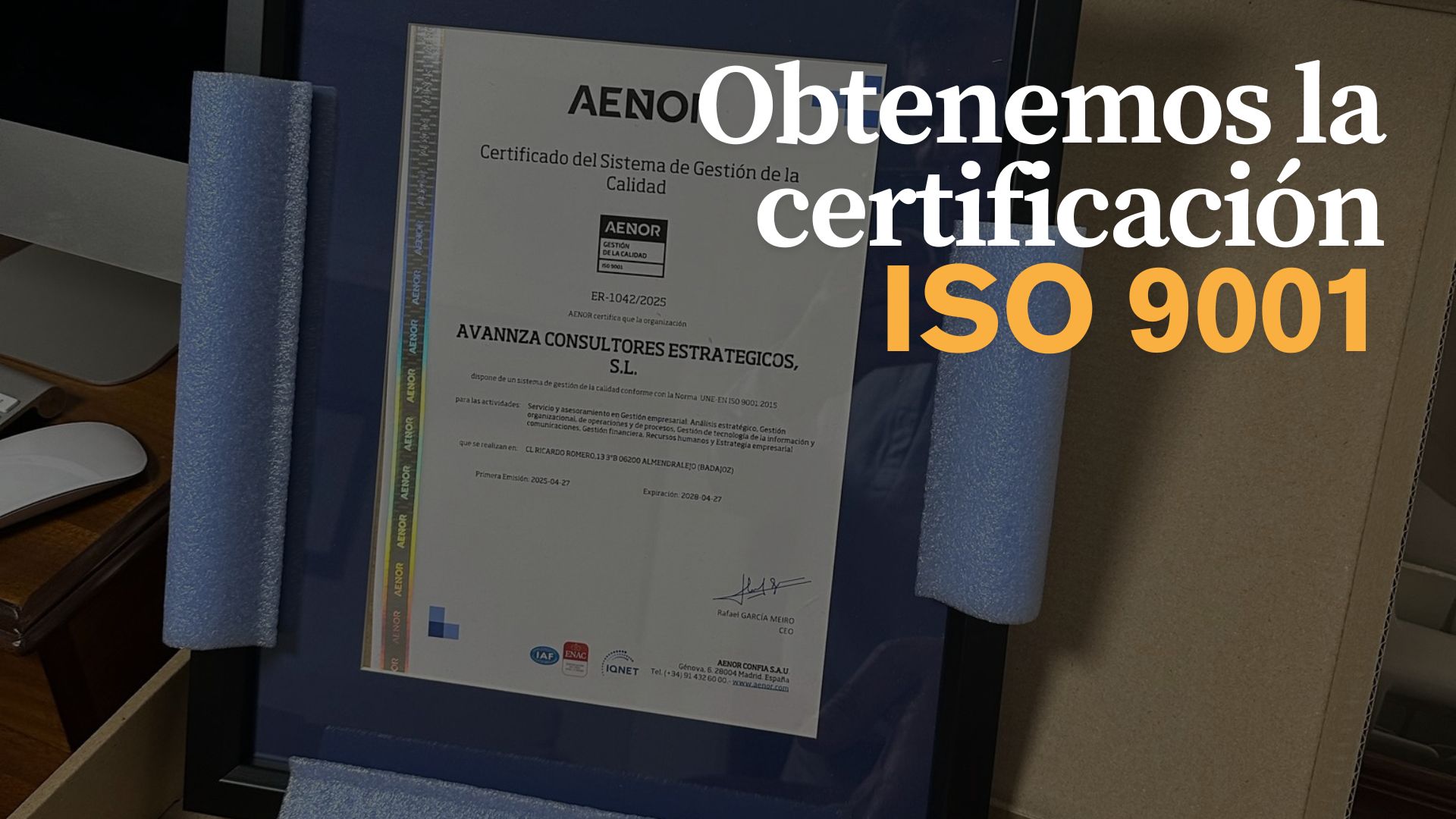 certificación ISO 9001 en consultoría